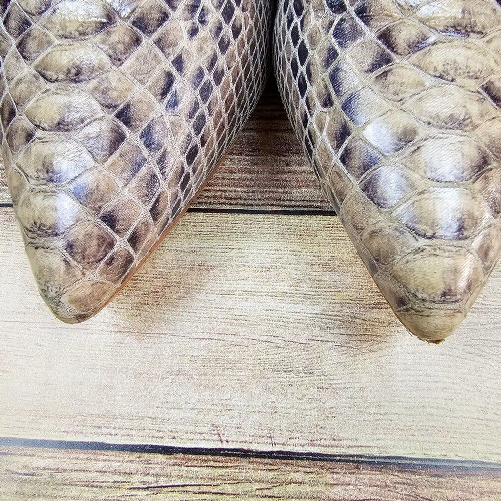 Marc Fisher Snake Print Block Heel Stretch Boot S… - image 7